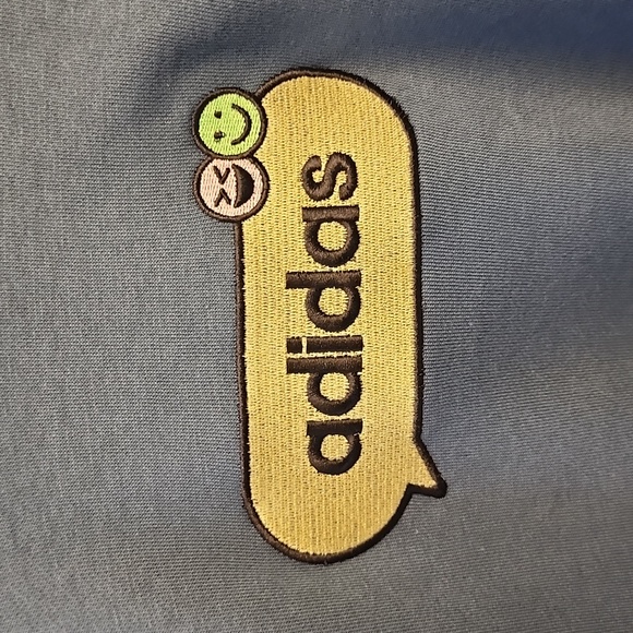 Adidas Men's Navy Blue Emoji Sweatshirt Hoodie Smiley Face Size XL - Picture 2 of 11